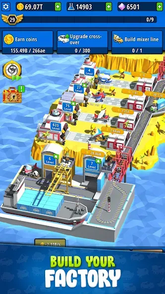 Idle Inventor - Factory Tycoon (Айдл Инвентор) [МОД: Деньги, Монеты и Меню MOD] Screenshot 1