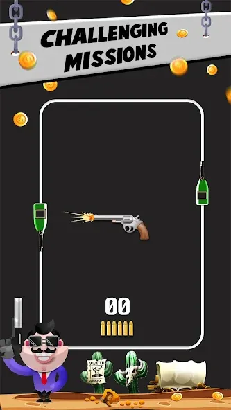 Bottle Shooting VS Gun [МОД: Много монет, Открытые уровни и Мега MOD] Screenshot 1