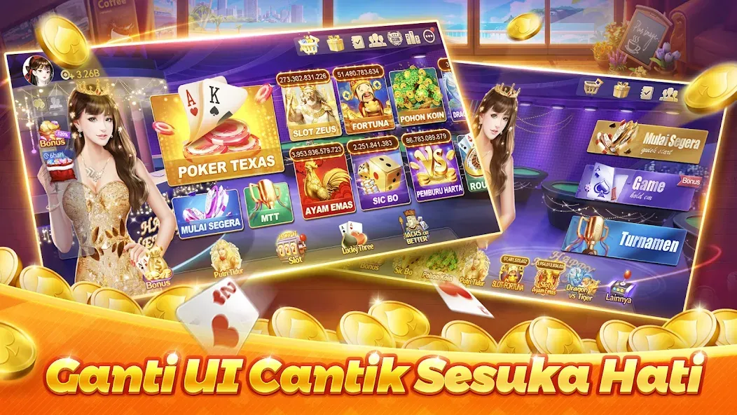 Poker Texas Boyaa (Покер Техас Бояа) [МОД: Меню, Бесконечные монеты и Открытые уровни] Screenshot 1