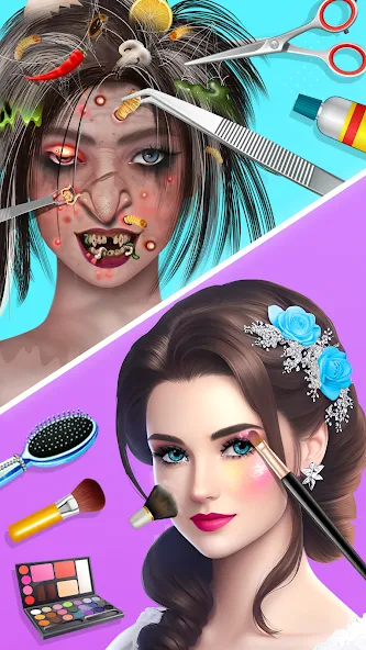 ASMR Doctor Makeup Salon games (АСМР) [МОД: Меню, Бесконечные монеты и Открытые уровни] Screenshot 2