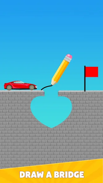 Draw Bridge Puzzle: Brain Game (Драу Бридж Пазл) [МОД: Меню, Бесконечные монеты и Открытые уровни] Screenshot 1