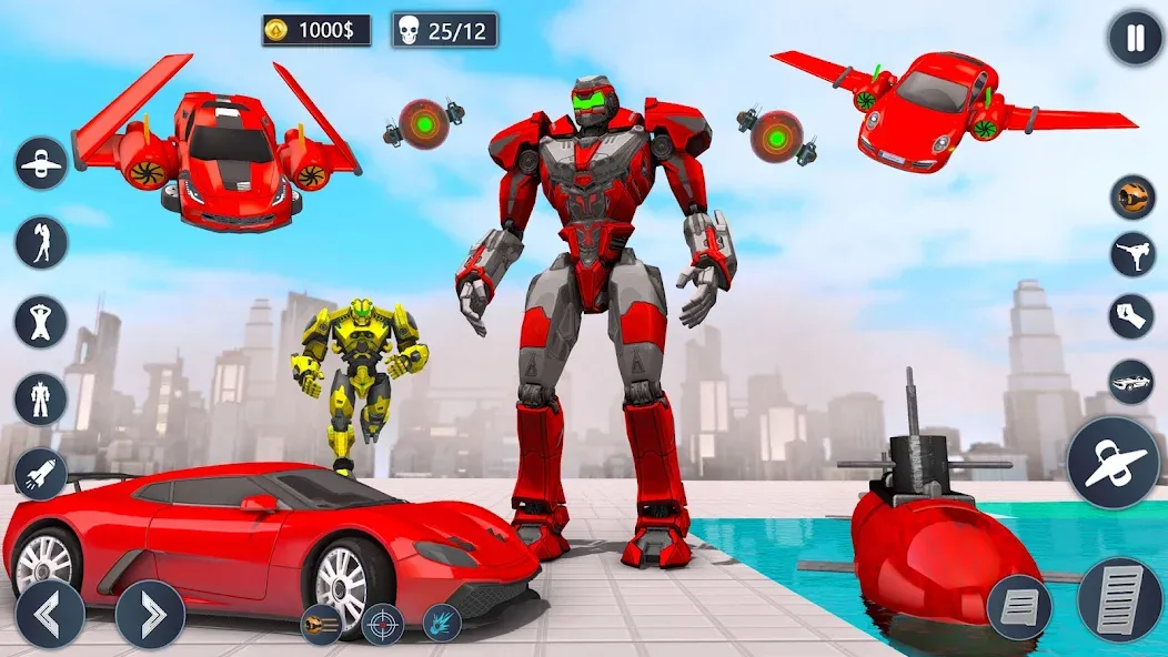 Flying Car Robot Game Car Game [МОД: Все открыто, Дополнительные деньги и Меню MOD] Screenshot 4