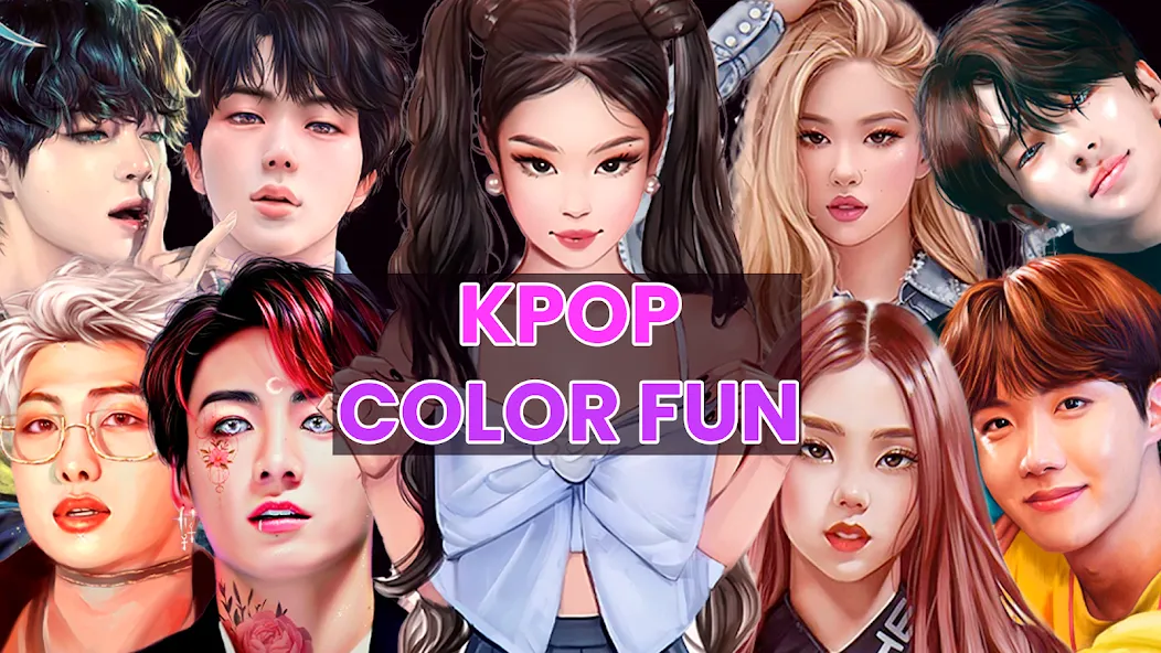 Kpop Paint by Numbers BT21 [МОД: Меню, Бесконечные монеты и Открытые уровни] Screenshot 1