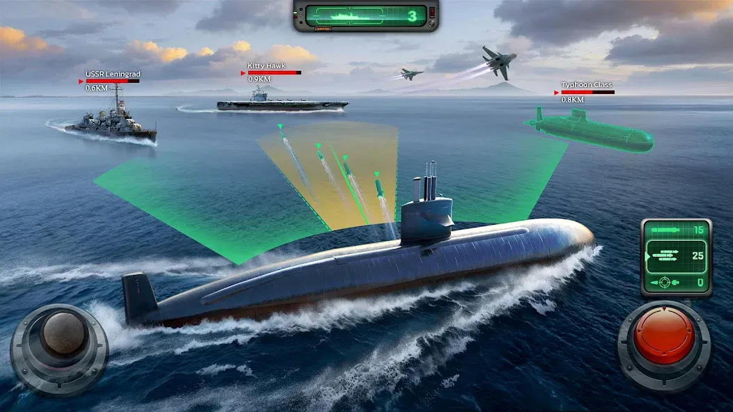 Sea War: Raid (Юбоат) [МОД: Все открыто, Дополнительные деньги и Меню MOD] Screenshot 2