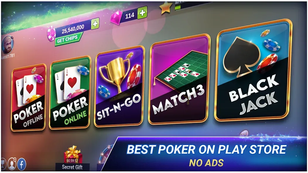 Poker Texas Holdem (Покер Техасский Холдем) [МОД: Много монет, Открытые уровни и Мега MOD] Screenshot 2