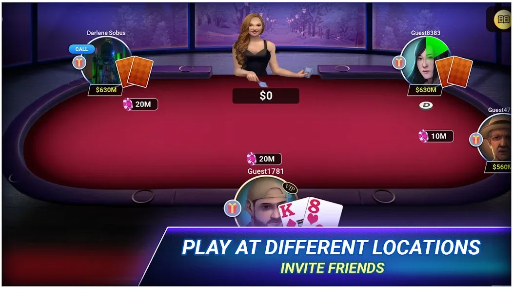 Poker Texas Holdem (Покер Техасский Холдем) [МОД: Много монет, Открытые уровни и Мега MOD] Screenshot 3