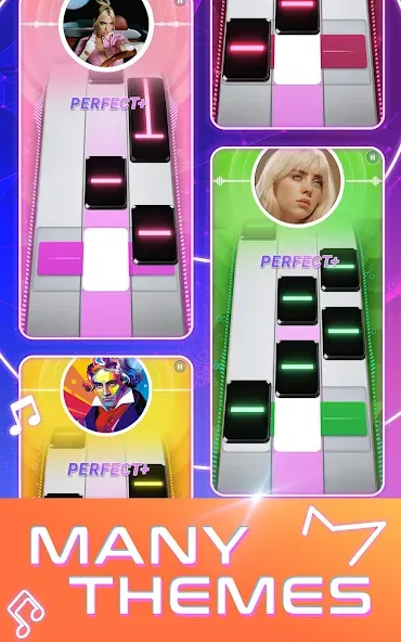 Beat Tiles: Music Game (Бит Тайлс) [МОД: Много монет, Открытые уровни и Мега MOD] Screenshot 1