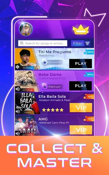 Beat Tiles: Music Game (Бит Тайлс) [МОД: Много монет, Открытые уровни и Мега MOD] Screenshot 3