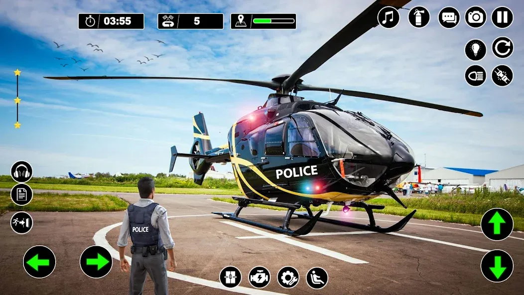 Police Helicopter Chase Game [МОД: Много монет, Открытые уровни и Мега MOD] Screenshot 1