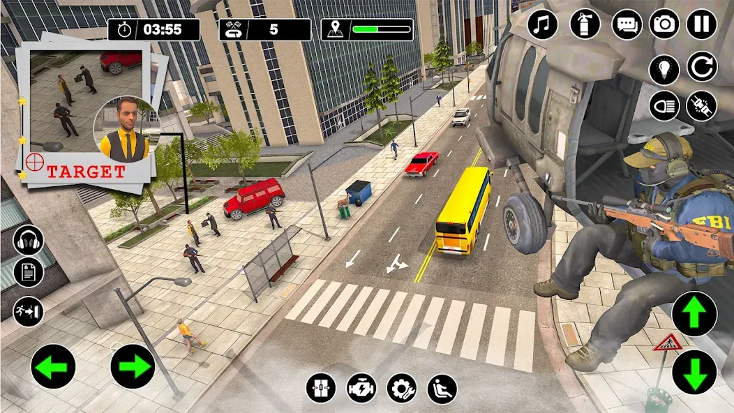 Police Helicopter Chase Game [МОД: Много монет, Открытые уровни и Мега MOD] Screenshot 2