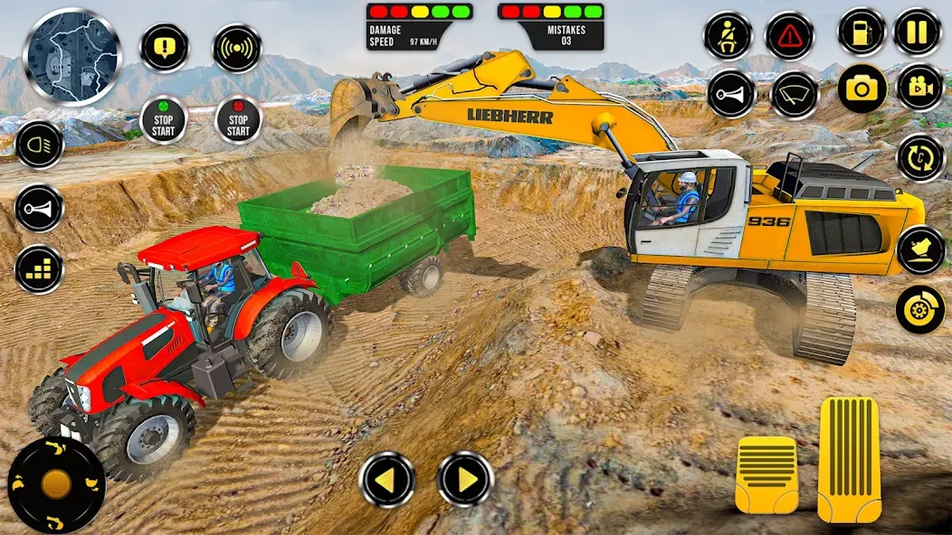 Construction Machine Real JCB [МОД: Все открыто, Дополнительные деньги и Меню MOD] Screenshot 1
