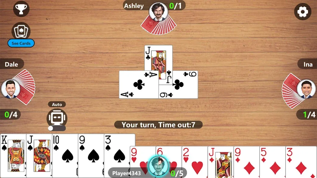 Callbreak Master 3 - Card Game [МОД: Меню, Бесконечные монеты и Открытые уровни] Screenshot 3