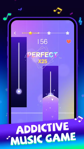 Beat Piano Dance:music game (Маджик Пиано Тайлз) [МОД: Много денег, Монет и Все открыто] Screenshot 1