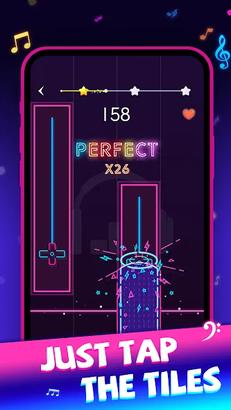 Beat Piano Dance:music game (Маджик Пиано Тайлз) [МОД: Много денег, Монет и Все открыто] Screenshot 2