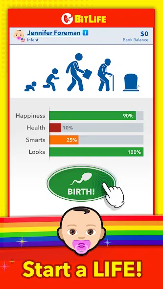 BitLife - Life Simulator (БитЛайф) [МОД: Много монет, Открытые уровни и Мега MOD] Screenshot 1