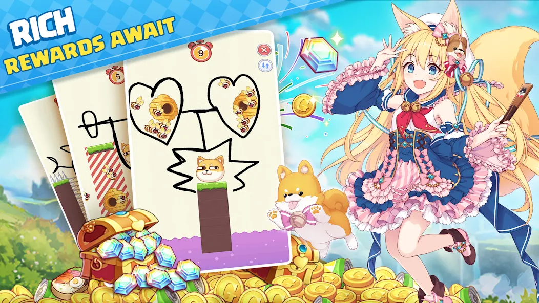 Girls X Battle 2: Save the Dog (Девушки  Битва 2) [МОД: Деньги, Монеты и Меню MOD] Screenshot 4