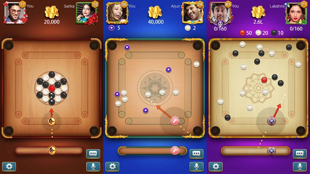Carrom Meta-Board Disc Game (Карром Мета) [МОД: Деньги, Монеты и Меню MOD] Screenshot 1