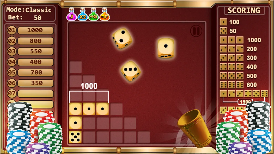 Farkle - Dice Game (Фаркл) [МОД: Много денег, Монет и Все открыто] Screenshot 1