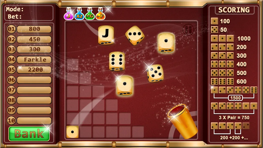 Farkle - Dice Game (Фаркл) [МОД: Много денег, Монет и Все открыто] Screenshot 2