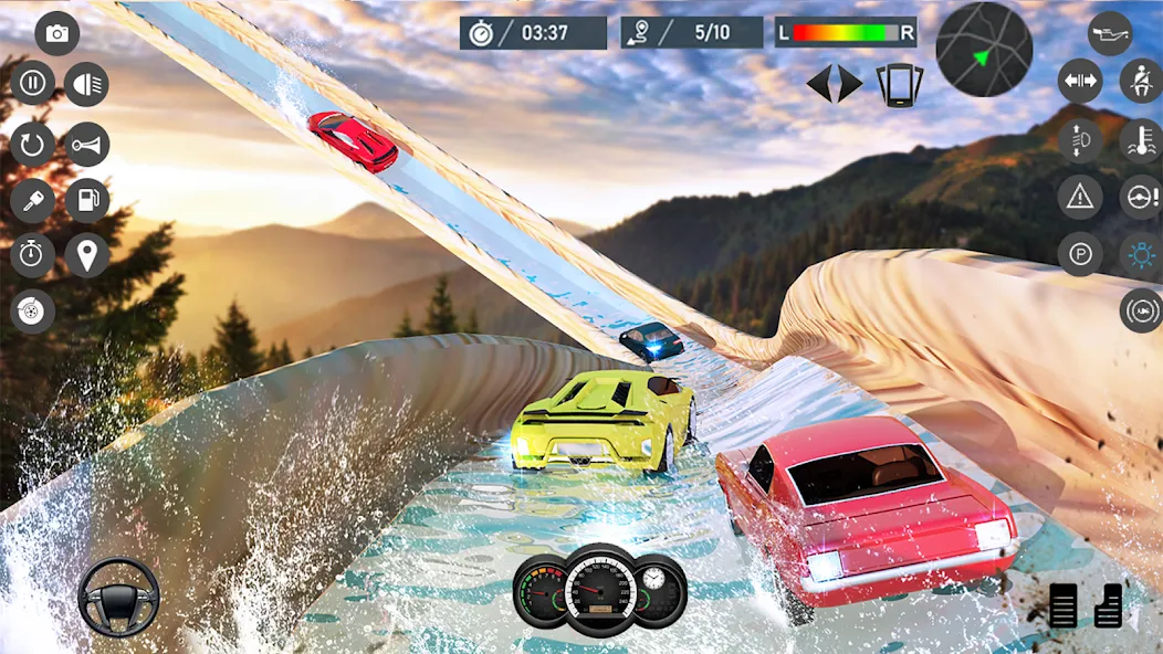 Water Slide Car Race games (Ватер Слайд Кар Рейс игры) [МОД: Меню, Бесконечные монеты и Открытые уровни] Screenshot 4