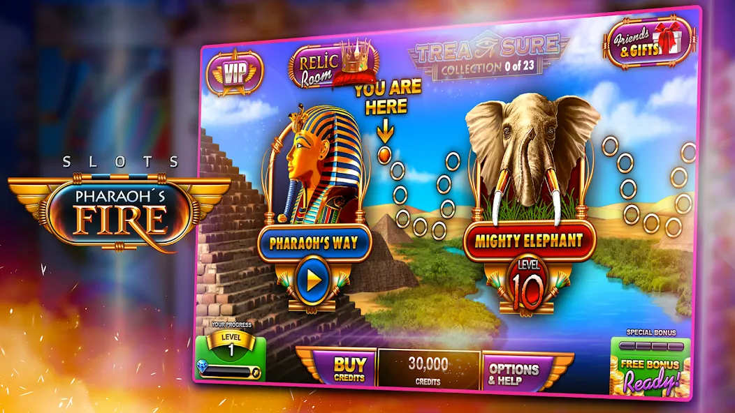 Slots - Pharaoh's Fire (Слоты) [МОД: Все открыто, Дополнительные деньги и Меню MOD] Screenshot 1