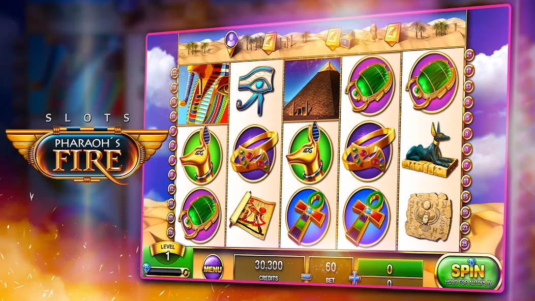 Slots - Pharaoh's Fire (Слоты) [МОД: Все открыто, Дополнительные деньги и Меню MOD] Screenshot 2