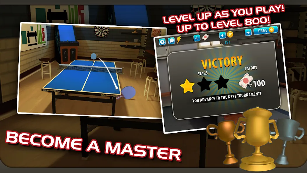 Ping Pong Masters (Пингпонг мастера) [МОД: Много монет, Открытые уровни и Мега MOD] Screenshot 3