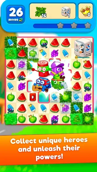 Sugar Heroes - match 3 game [МОД: Много монет, Открытые уровни и Мега MOD] Screenshot 2
