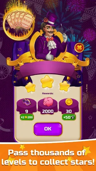 Circus Words: Magic Puzzle [МОД: Меню, Бесконечные монеты и Открытые уровни] Screenshot 1