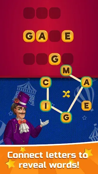 Circus Words: Magic Puzzle [МОД: Меню, Бесконечные монеты и Открытые уровни] Screenshot 3