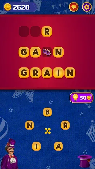 Circus Words: Magic Puzzle [МОД: Меню, Бесконечные монеты и Открытые уровни] Screenshot 4