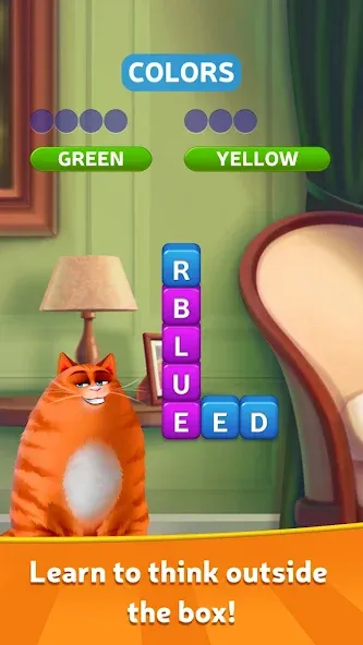 Kitty Scramble: Word Game [МОД: Меню, Бесконечные монеты и Открытые уровни] Screenshot 1