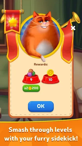 Kitty Scramble: Word Game [МОД: Меню, Бесконечные монеты и Открытые уровни] Screenshot 2