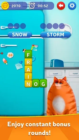Kitty Scramble: Word Game [МОД: Меню, Бесконечные монеты и Открытые уровни] Screenshot 3
