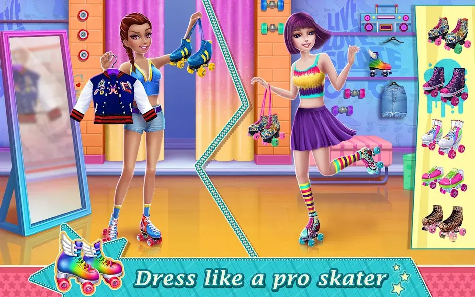 Roller Skating Girls [МОД: Бесконечные деньги, Монеты и Мега MOD] Screenshot 1