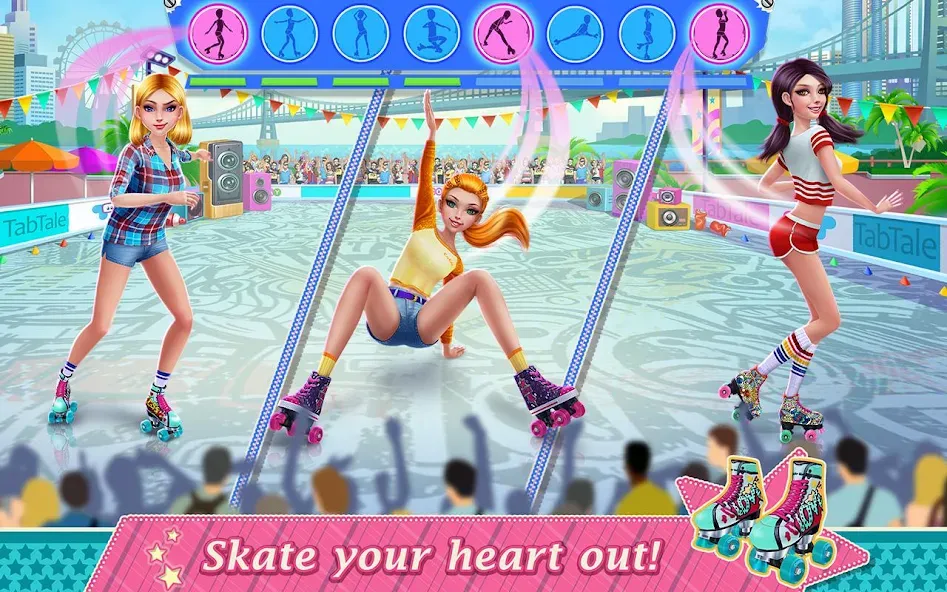 Roller Skating Girls [МОД: Бесконечные деньги, Монеты и Мега MOD] Screenshot 2