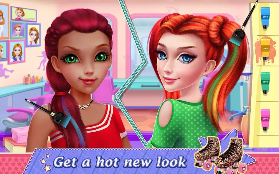 Roller Skating Girls [МОД: Бесконечные деньги, Монеты и Мега MOD] Screenshot 3