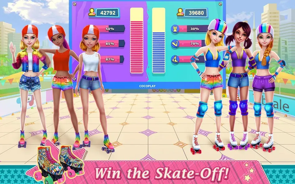 Roller Skating Girls [МОД: Бесконечные деньги, Монеты и Мега MOD] Screenshot 4