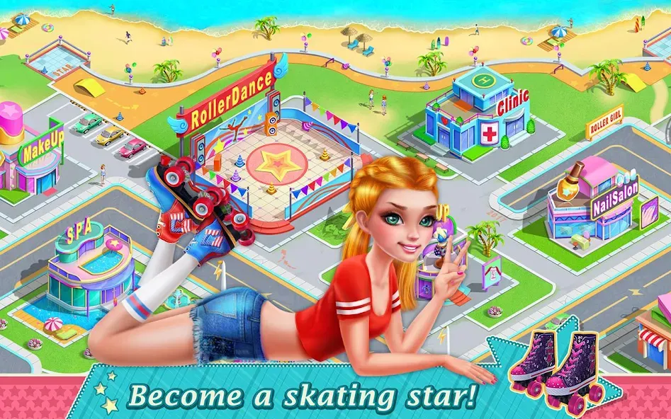 Roller Skating Girls [МОД: Бесконечные деньги, Монеты и Мега MOD] Screenshot 5