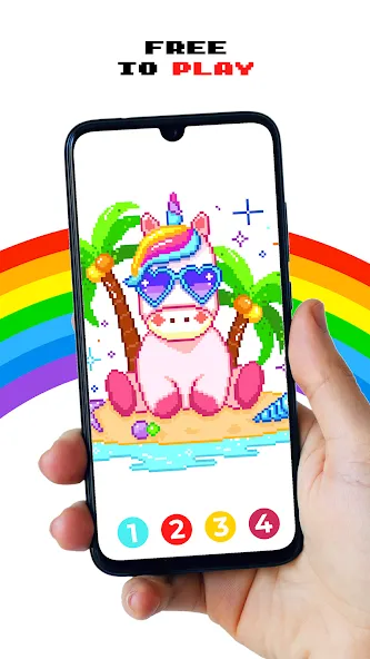 Pixel by Number™ - Pixel Art (Пиксель по номеру) [МОД: Меню, Бесконечные монеты и Открытые уровни] Screenshot 1