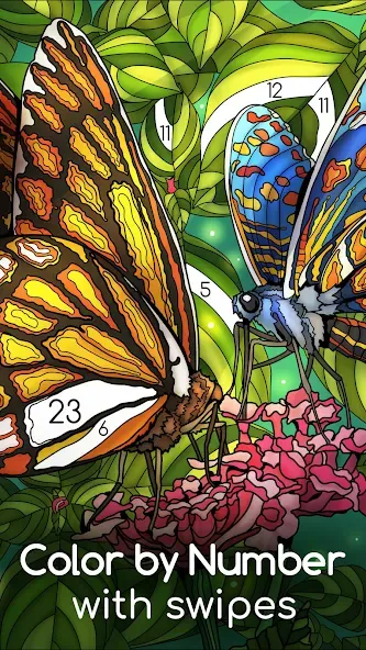 Color Swipe Coloring Book game [МОД: Меню, Бесконечные монеты и Открытые уровни] Screenshot 1