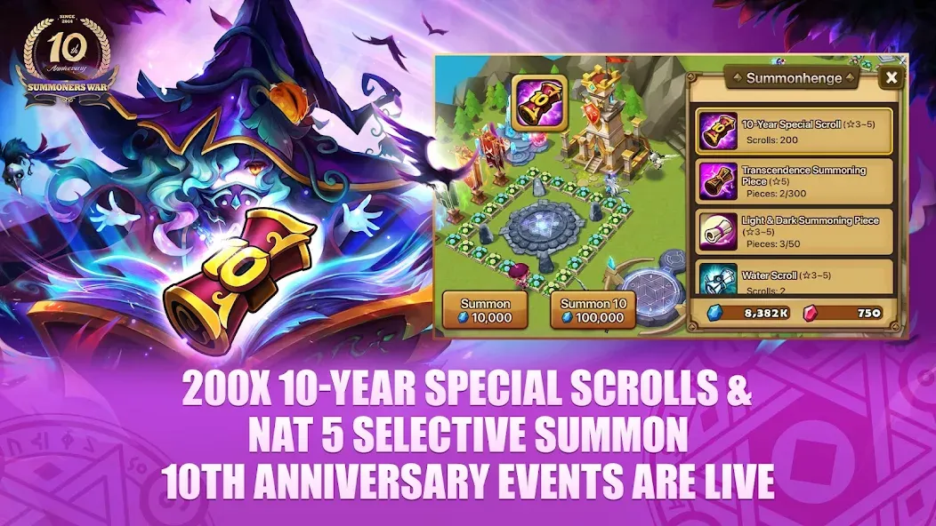 Summoners War [МОД: Меню, Бесконечные монеты и Открытые уровни] Screenshot 1