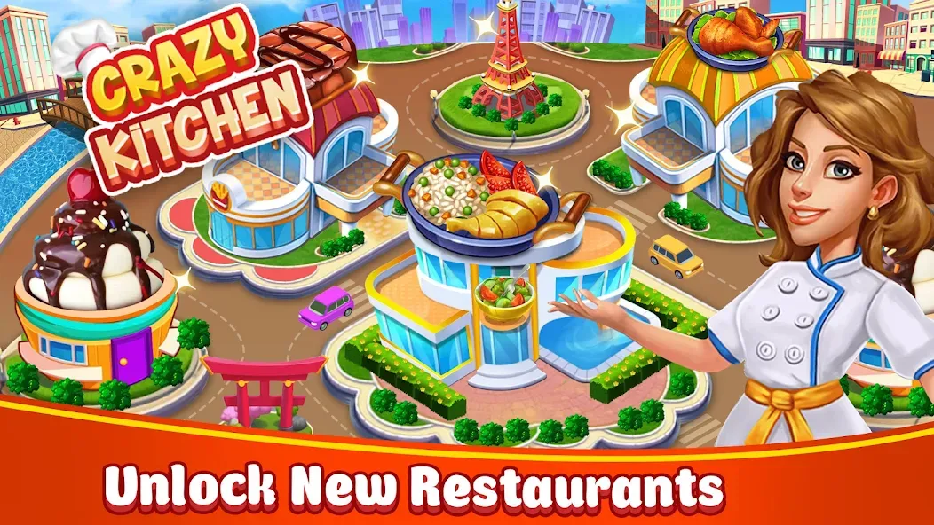 Food Game Crazy Super Chef [МОД: Бесконечные деньги, Монеты и Мега MOD] Screenshot 1