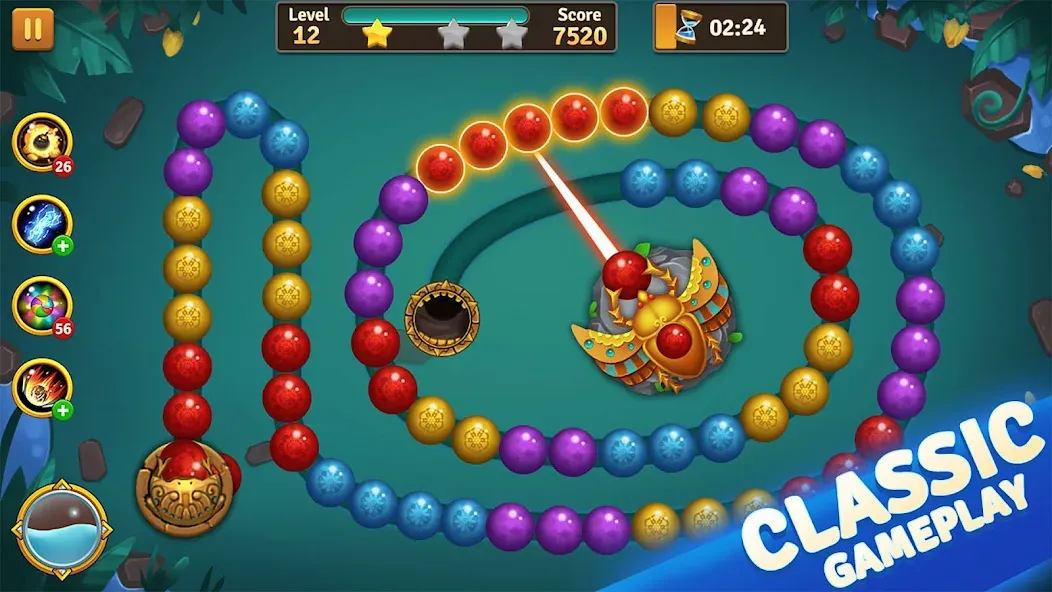 Jungle Marble Blast [МОД: Много монет, Открытые уровни и Мега MOD] Screenshot 1