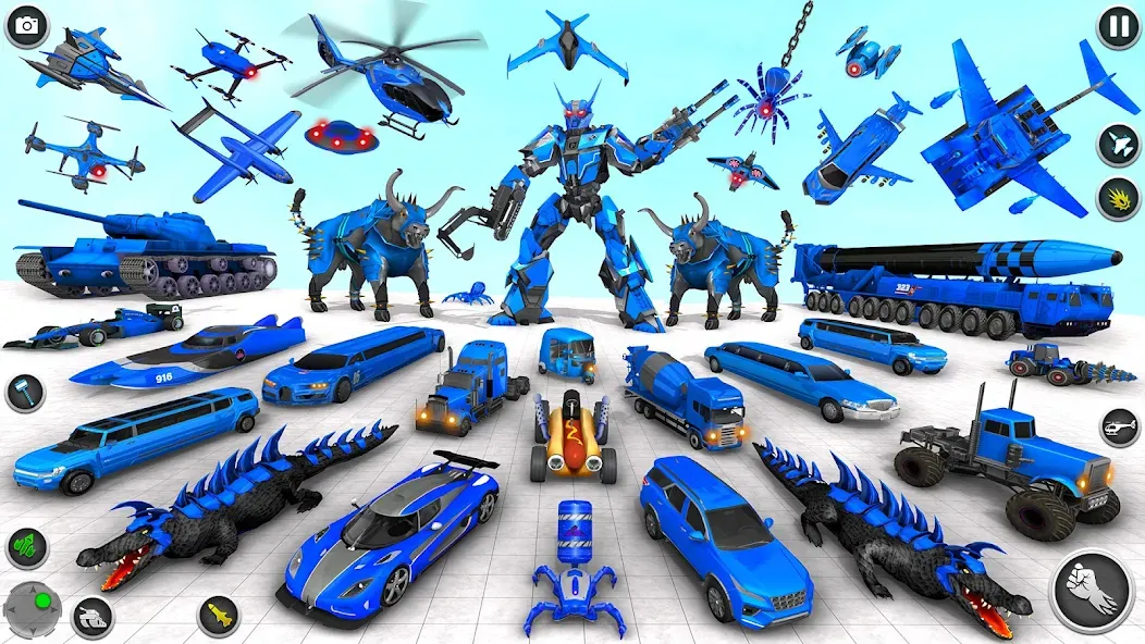 Bull Robot Car Game:Robot Game [МОД: Много денег, Монет и Все открыто] Screenshot 2