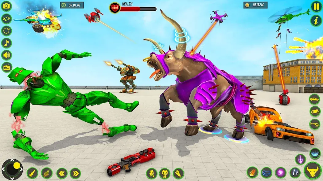 Bull Robot Car Game:Robot Game [МОД: Много денег, Монет и Все открыто] Screenshot 3
