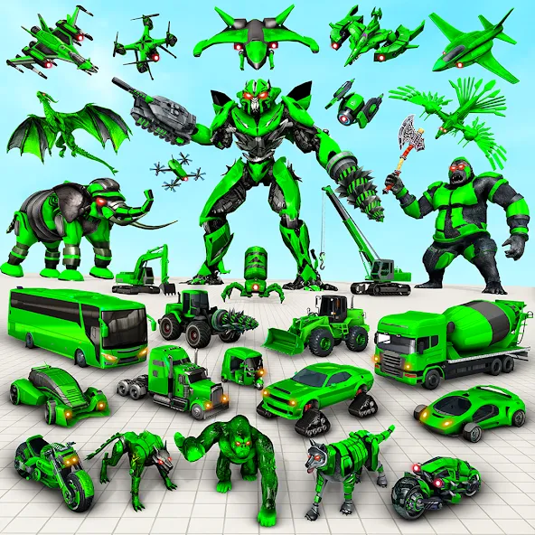 Multi Animal Robot Car Games (Мульти Анимал Робот Кар Игры) [МОД: Много денег, Монет и Все открыто] Screenshot 1