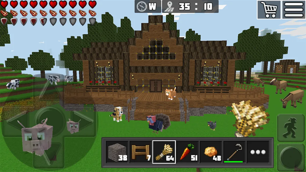 World Craft: Block Craftsman [МОД: Все открыто, Дополнительные деньги и Меню MOD] Screenshot 2