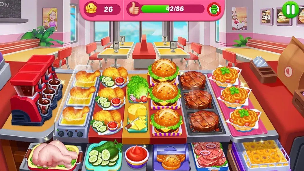 Crazy Cooking Diner: Chef Game (Крейзи кукинг дайнер) [МОД: Деньги, Монеты и Меню MOD] Screenshot 1