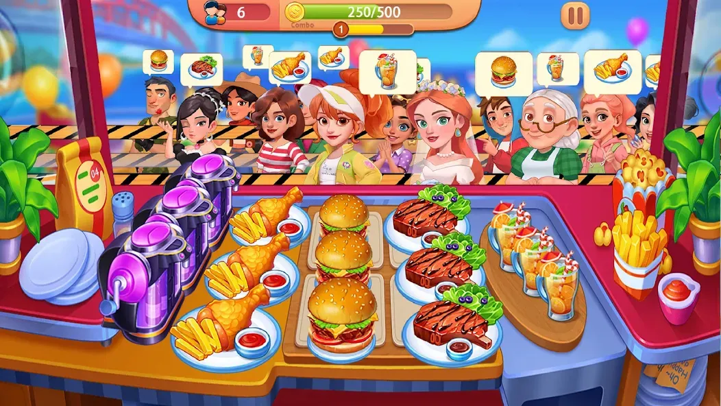 Cooking Journey: Cooking Games (Кукинг Джерни) [МОД: Меню, Бесконечные монеты и Открытые уровни] Screenshot 1